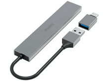 Charger l&#39;image dans la galerie, HAMA Hub USB / USB-C 4 ports USB-A Noir (200141)
