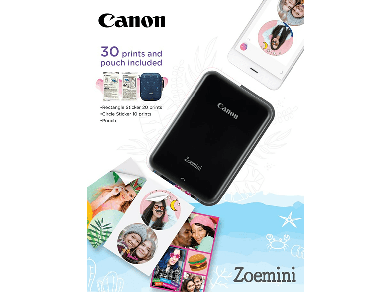 CANON Imprimante photo portable Zoemini Black/Silver + Housse de trans –  MediaMarkt Luxembourg