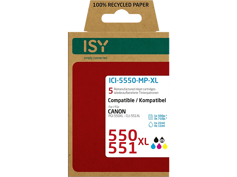 ISY 550XL / 551 XL Noir - Couleurs