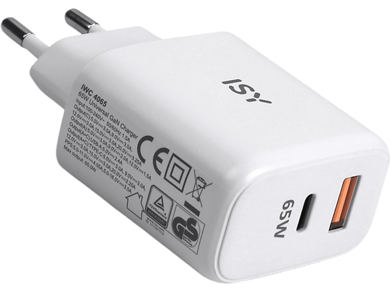 ISY Chargeur secteur USB-A / USB-C 65 W Blanc (IWC-4065)
