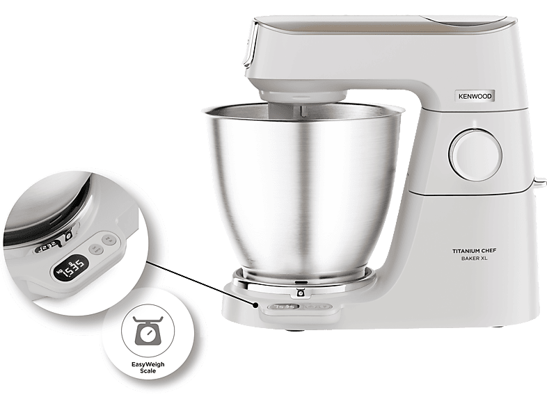 KENWOOD Robot de cuisine Titanium Chef Baker XL avec balance intégrée (KVL65.001WH)