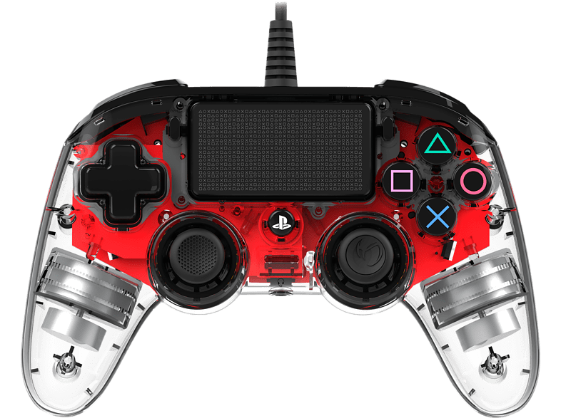 NACON Manette filaire Compacte Lumineuse PS4 Rouge (PS4OFCPADCLRED)
