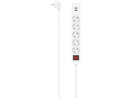 Multiprise 5 ports 2 x USB + interrupteur 1.4 m Blanc (00223183)