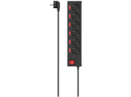 Multiprise 6 ports + interrupteurs individuels 1.4 m Noir (00223158)