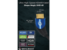 Charger l&#39;image dans la galerie, OEHLBACH Câble HDMI Shape Magic 40 UHD 1.5 m Noir (D1C42531)
