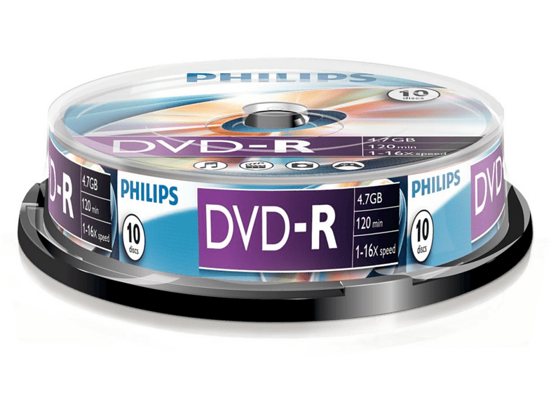 PHILIPS Pack 10 DVD-R 4.7 GB 16x (DM4S6B10F/00)