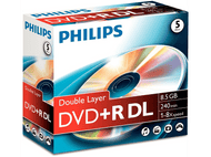 PHILIPS Pack 5 DVD+R DL 8.5 GB 8 x (DR8S8J05C/00)