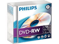 PHILIPS Pack 5 DVD-RW 4.7 GB 4x (DN4S4J05F/00)