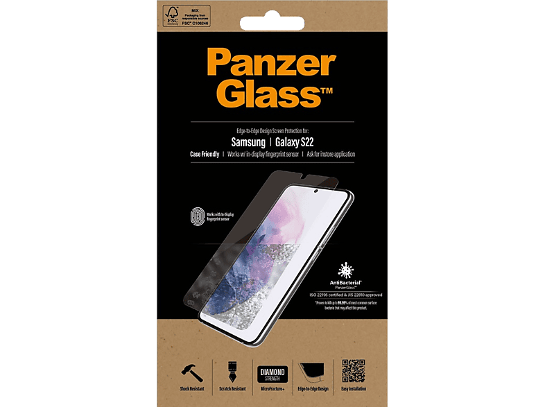 PANZERGLASS Protection d'écran Galaxy S22 5G Transparent (PZ-7293)
