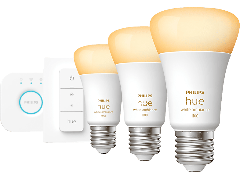 PHILIPS HUE Ampoule Smart White Ambiance Starter Kit E27 8 W (29123200)