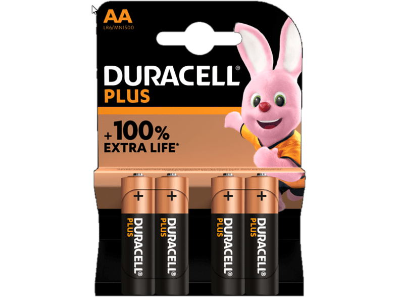 DURACELL Piles AA Alcalines Plus Pack 4 (5000394140851)