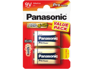PANASONIC BATTERY Piles alkaline 9V 6LR61PPG 2 pack
