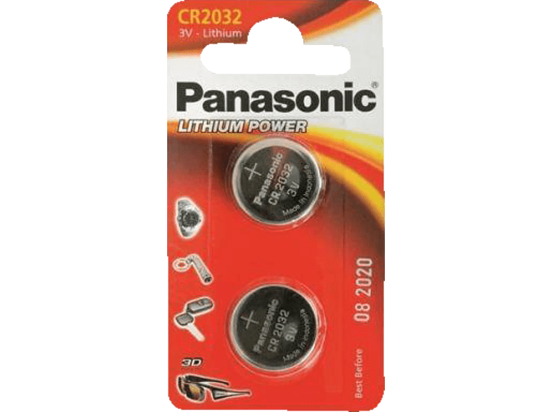 PANASONIC BATTERY Piles boutons (CR2032/2BP)