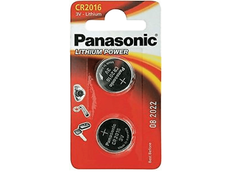 PANASONIC BATTERY Piles Lithium CR2016 2 pack