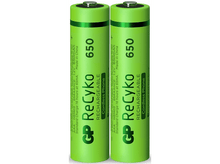 Charger l&#39;image dans la galerie, GP BATTERIES Piles rechargeables Recyko 2 x AAA 650 mAh (GP65AAAHCE-2APCBNB4)
