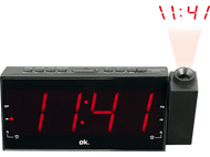OK Radio-réveil avec projecteur Noir (OCR 161-PR)