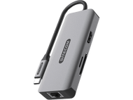 SITECOM Adaptateur multiport 6-en-1 USB-C Argenté / Noir (CN-5503)