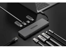 Charger l&#39;image dans la galerie, SITECOM Adaptateur multiport Pro 10-en-1 USB4 PD Argenté / Noir (CN-7001)
