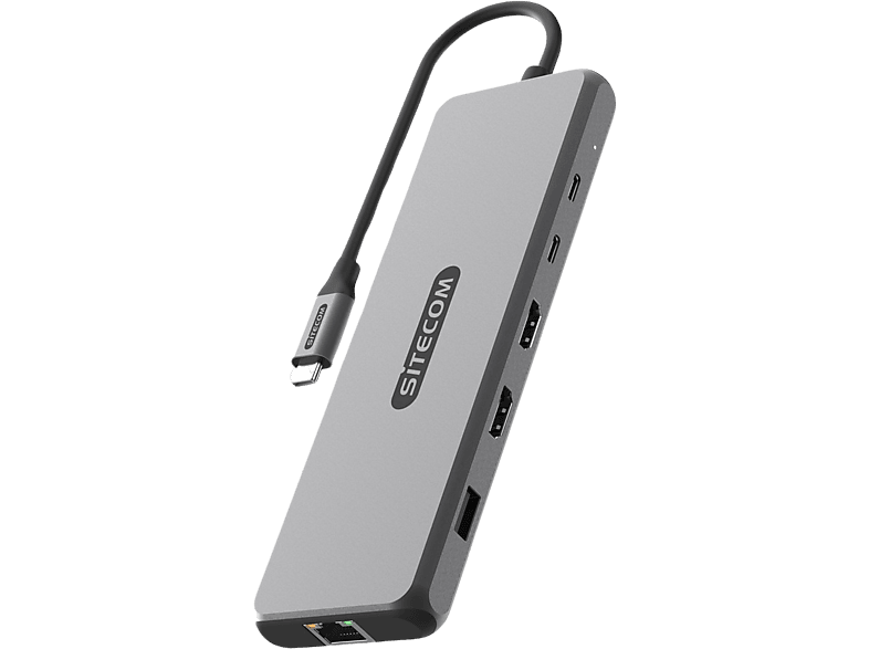 SITECOM Adaptateur multiport Pro 10-en-1 USB4 PD Argenté / Noir (CN-7001)