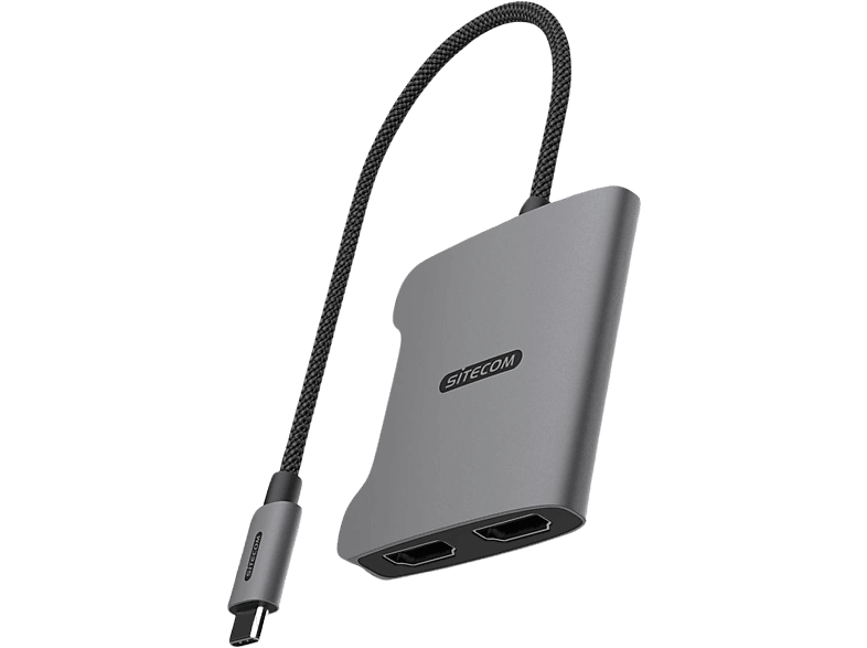 SITECOM Adaptateur vidéo Pro USB-C vers Dual HDMI Argenté / Noir (AD-1017)