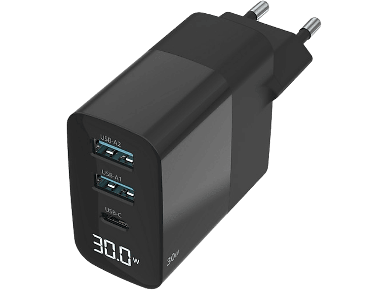 SITECOM Chargeur USB-A / USB-C LED 30 W PD Noir (CH-1001)