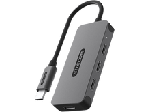 Charger l&#39;image dans la galerie, SITECOM Hub Pro USB-C vers 4 x USB-C PD Argenté / Noir (CN-5015)
