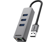 SITECOM Hub USB-A vers Ethernet / USB-A Argenté / Noir (AD-1007)