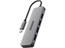 Charger l&#39;image dans la galerie, SITECOM Hub USB-C vers 4 x USB-A Argenté / Noir (CN-5009)
