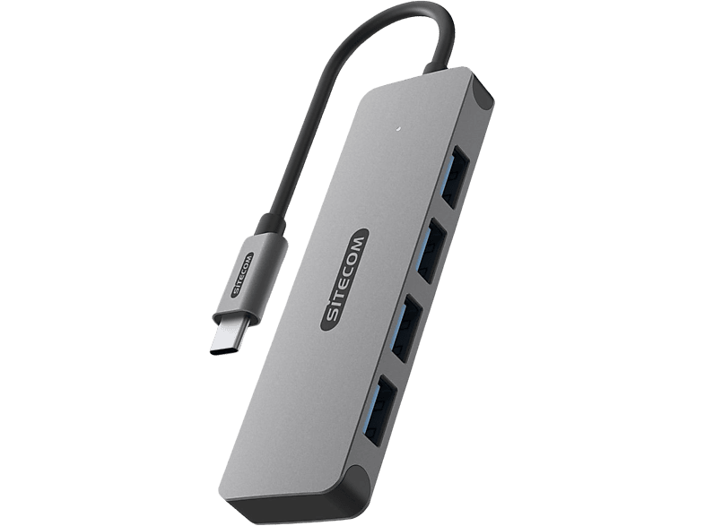 SITECOM Hub USB-C vers 4 x USB-A Argenté / Noir (CN-5009)