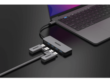 Charger l&#39;image dans la galerie, SITECOM Hub USB-C vers 4 x USB-A Argenté / Noir (CN-5009)
