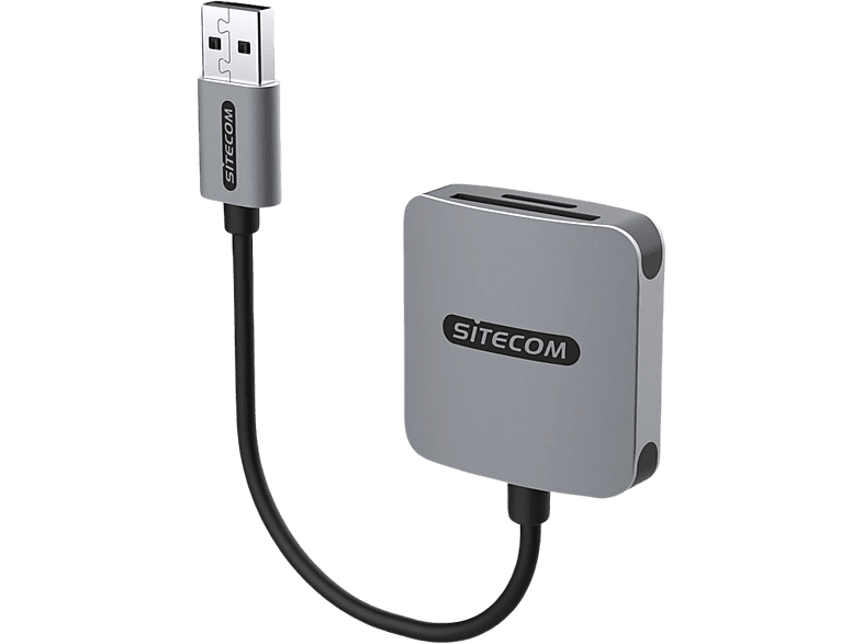 SITECOM Lecteur de carte SD / microSD Pro Argenté / Noir (MD-1009)