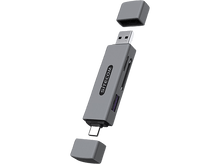 Charger l&#39;image dans la galerie, SITECOM Lecteur de carte USB-A / USB-C avec port USB Argenté / Noir (MD-1012 )
