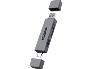 SITECOM Lecteur de carte USB-A / USB-C avec port USB Argenté / Noir (MD-1012 )
