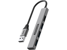 Charger l&#39;image dans la galerie, SITECOM Nano Hub USB-A vers 4 x USB-A Argenté / Noir (CN-5002)
