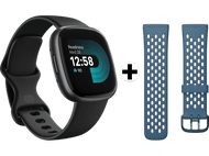 FITBIT Smartwatch Versa 4 Black + Bracelet Bleu (FB523BKBK-EUBNDL)